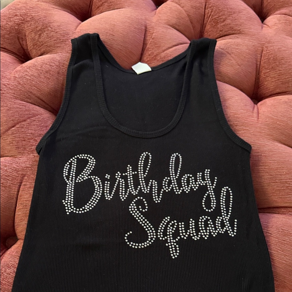 Sofra Black 'Birthday Squad' Tank Top